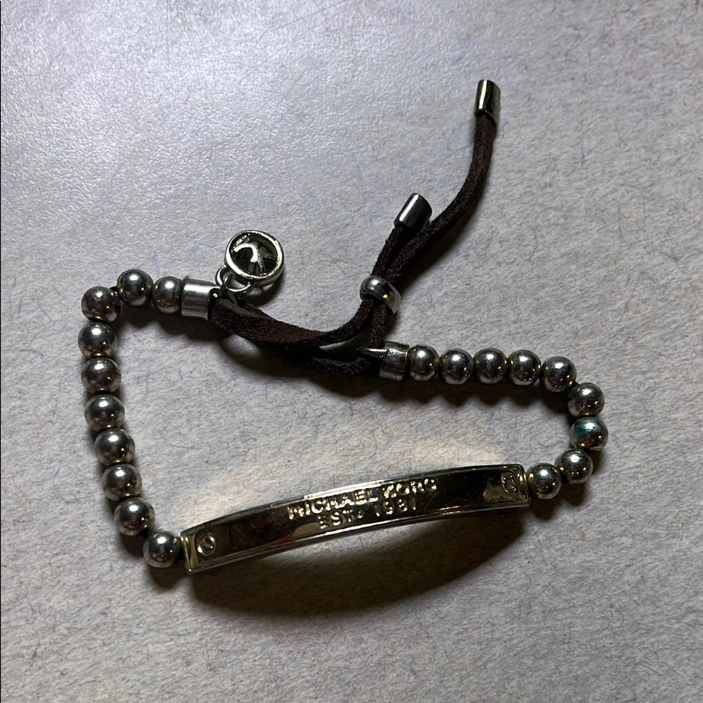 Michael Kors Silver and Brown Chain-Link Jewelry